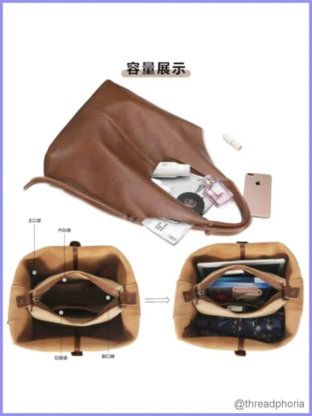 Genuine Leather Slouchy Hobo Shoulder Bag Tote Women